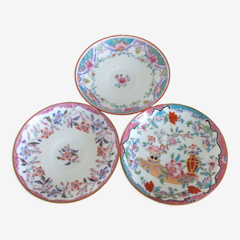 3 different saucers in English porcelain Minton