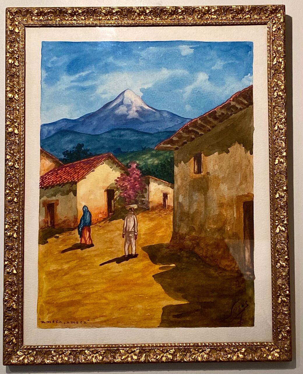 Old painting, Mexican landscape, signed XX century