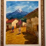 Tableau ancien, paysage Mexicain, signé XX siècle