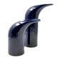 Space age set of 2 blue ceramic vase, Italy ca. 1970