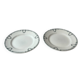 Set of 2 Saint Amand plates with laurel crown decoration.