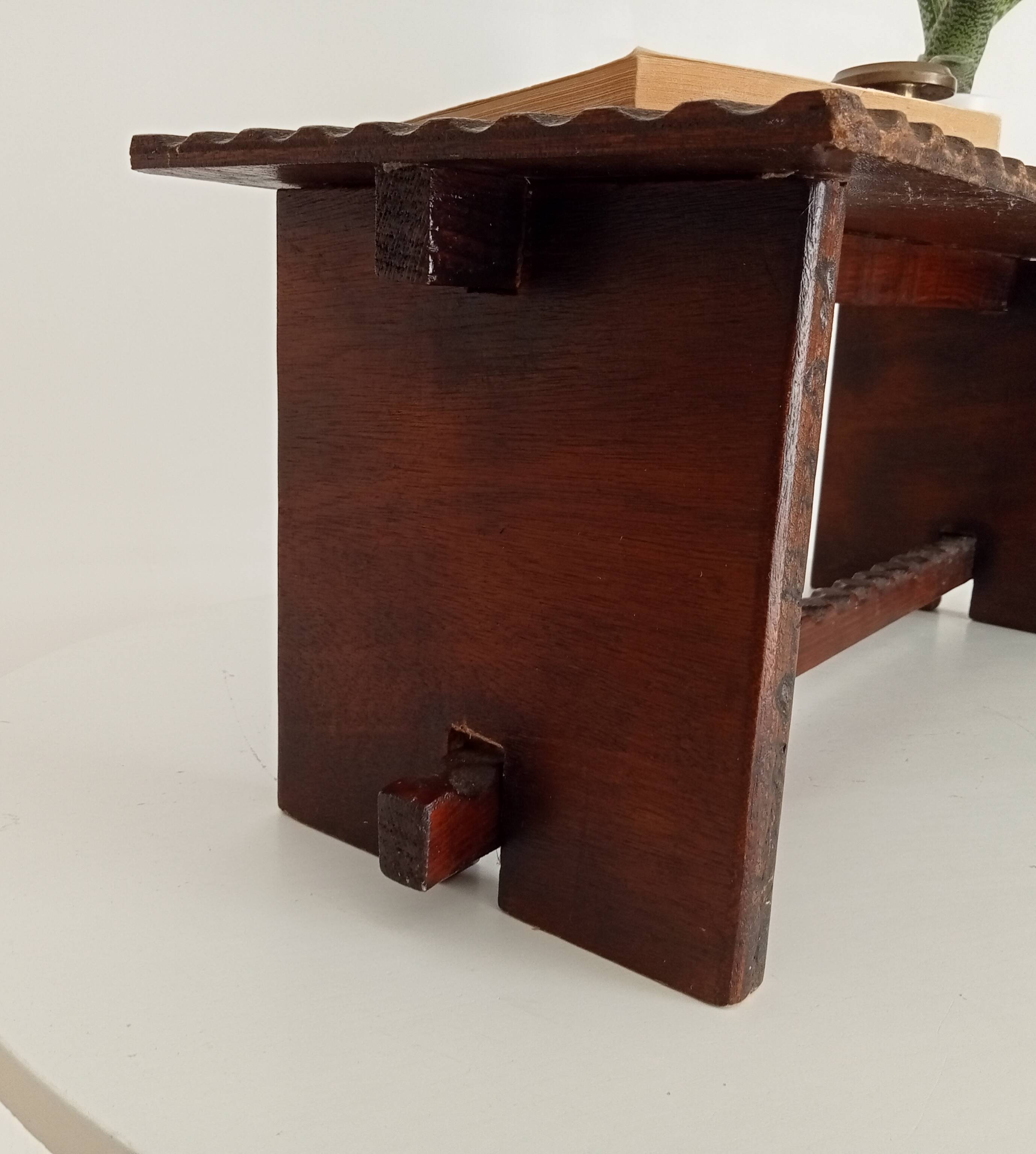 Low brutalist stool in the style of Charles Dudouyt.