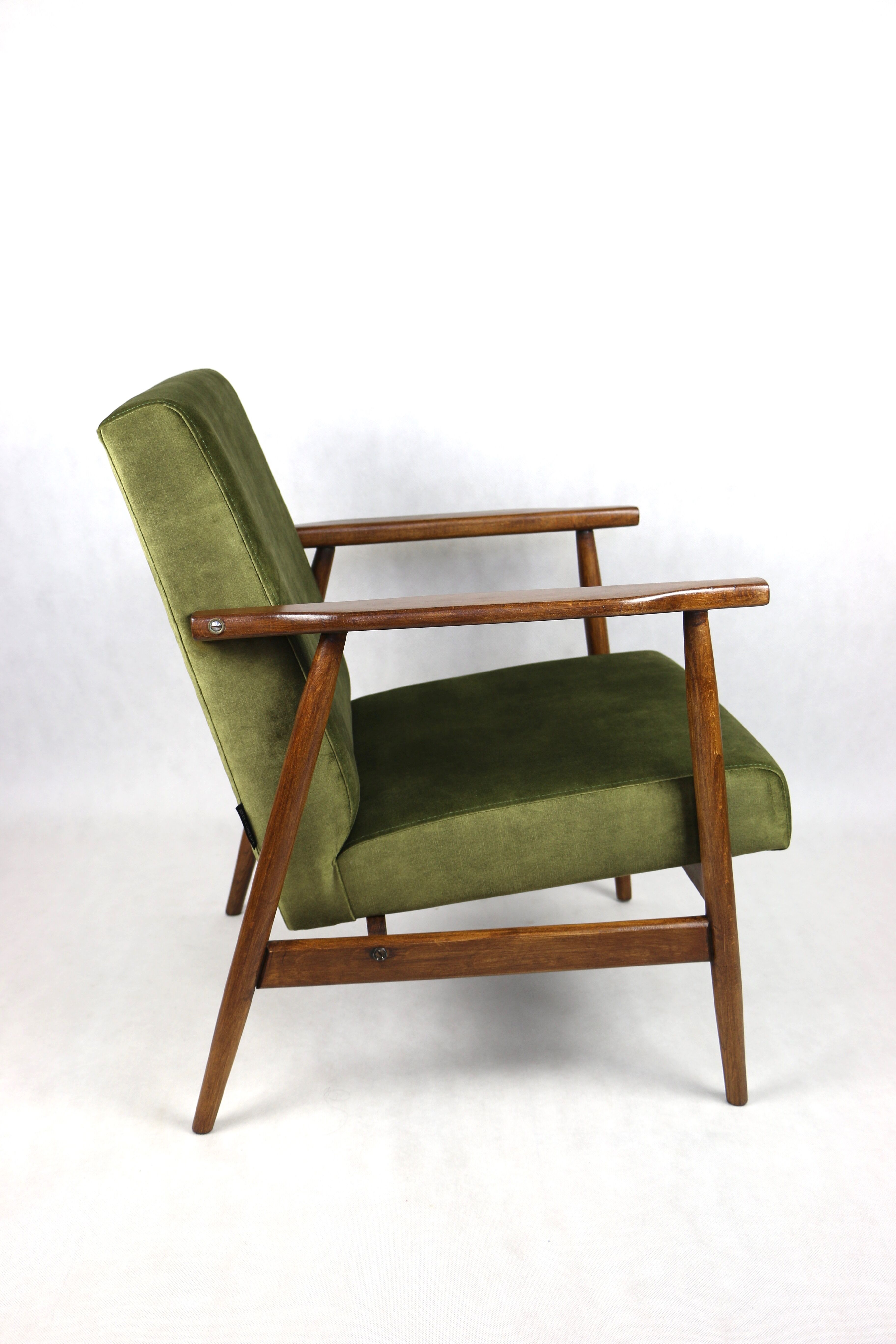 Vintage green olive easy chair, 1970s