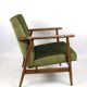 Vintage green olive easy chair, 1970s