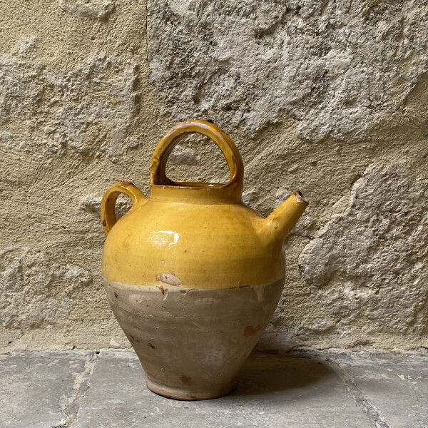 Crucible in glazed earthenware