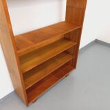 Large vintage oak wood bookcase shelf from the 50s 60s