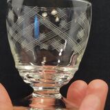 6 anciens verres à liqueur en cristal gravé ciselé art déco