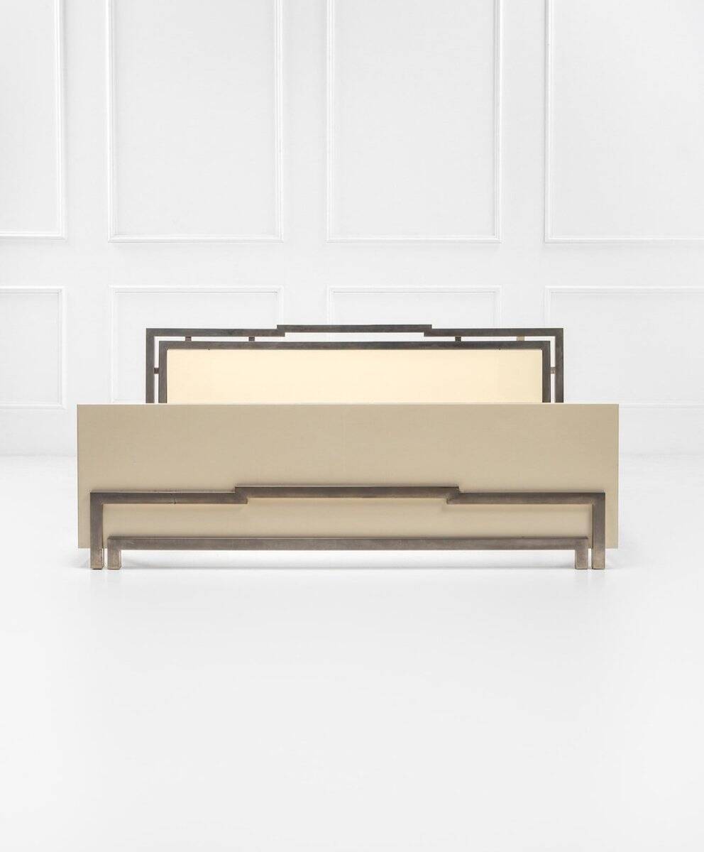 Lacor Series Double Bed in Lacquered Wood and Gilded Metal by Fabrizio Smania for Studio Smaina Interni, 1970s