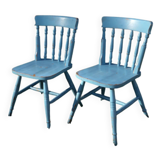 Paire de chaises vintage en bois