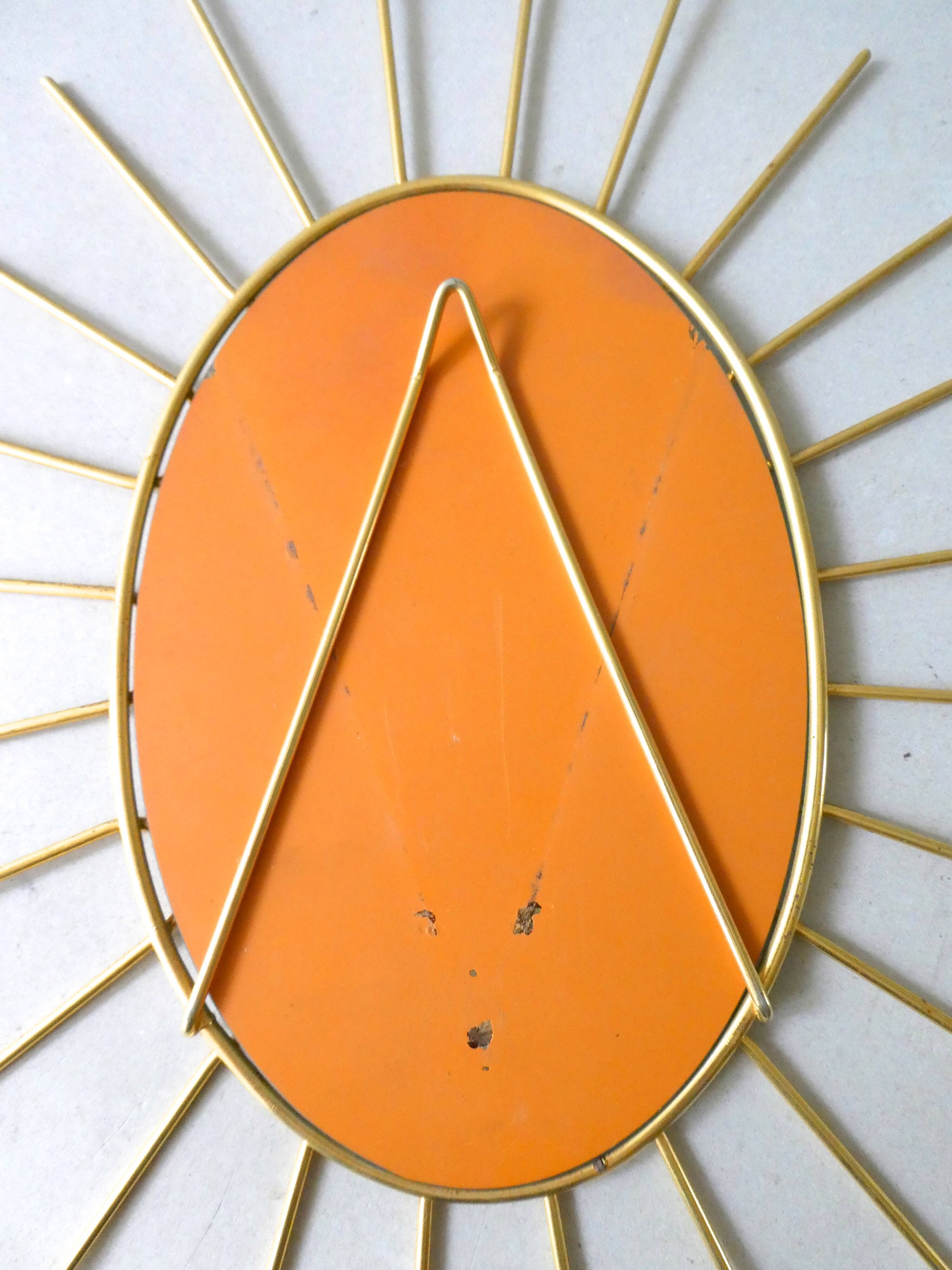 Brass sunglasses mirror from the 70s - 39x43cm