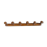 Bamboo style wooden coat holder 40s, 6 hooks