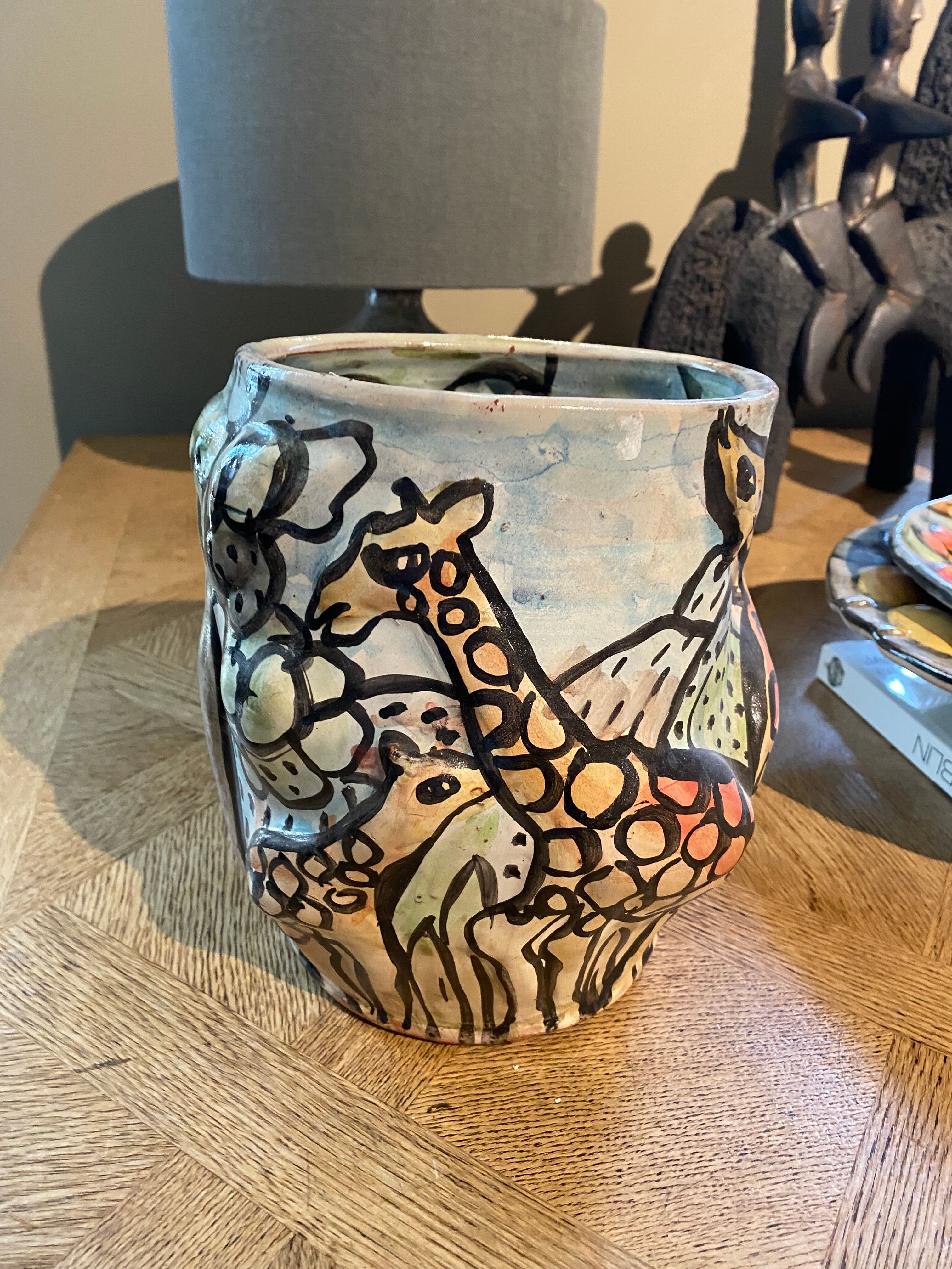 Vase girafe artiste contemporaine