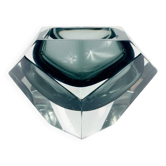 Diamond-Shaped Murano Glass Catchall by F. Poli for Seguso, Italy, 1970s