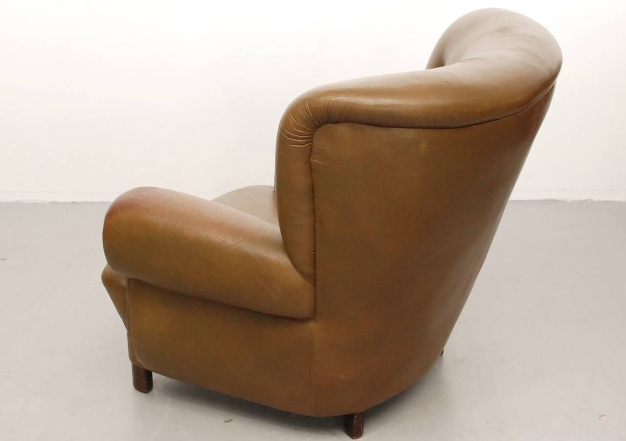 Vintage Denmark leather club Chair