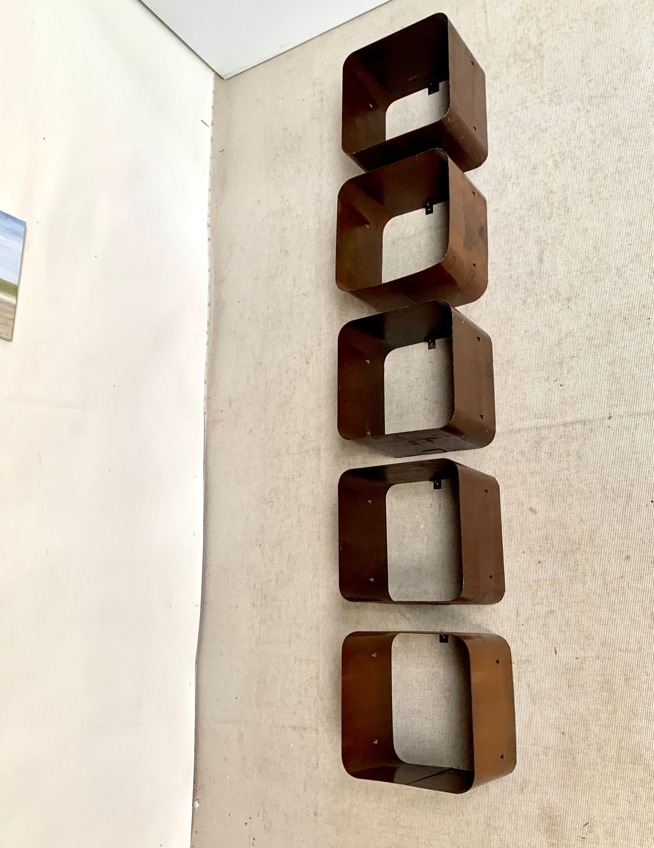 Space shelves boxes murale 1970 Belgium