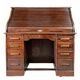 American roll-top desk, solid oak, Czechoslovakia, 1930s