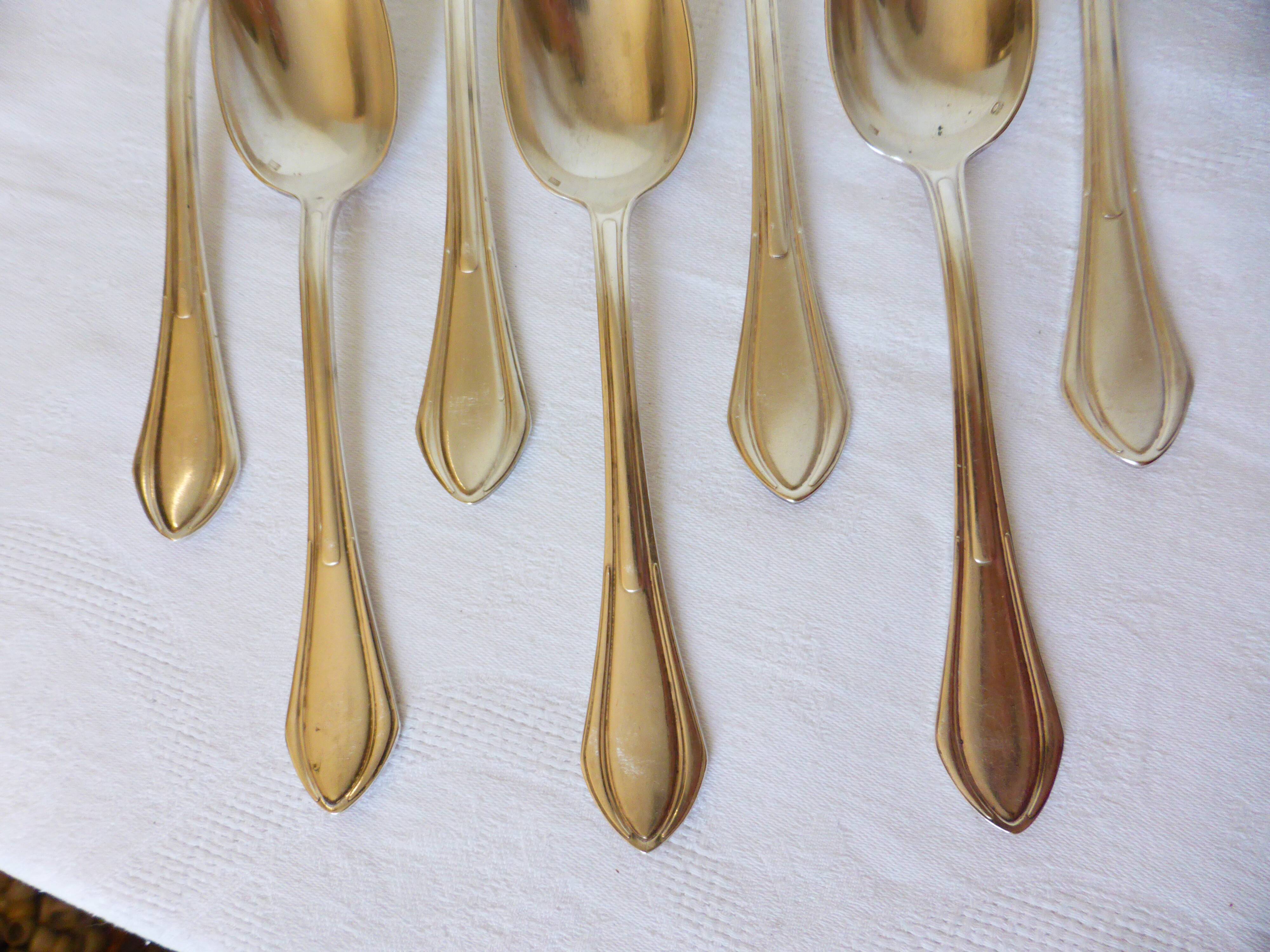 7 silver-plated metal soup spoons with hallmarks 2106231