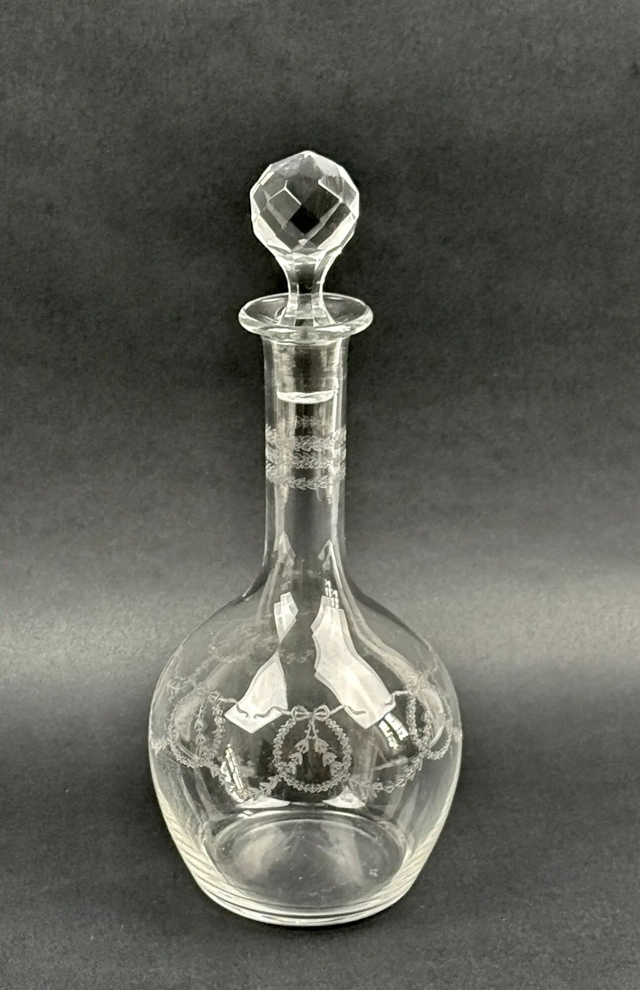 Engraved crystal carafe, late 19th to early 20th century, no. 2.