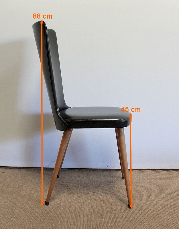 Suite of 8 baumann chairs, "essor" model – 1960s