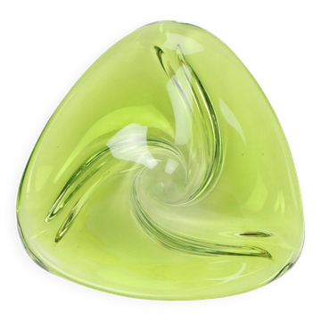 Bol vintage en cristal vert Val Saint Lambert 1960