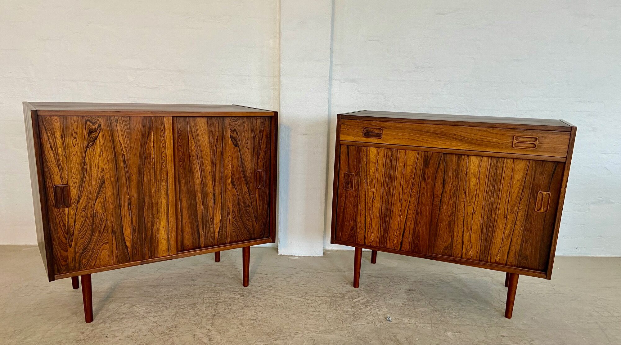 Vintage Danish buffets in rosewood from the 1960s.