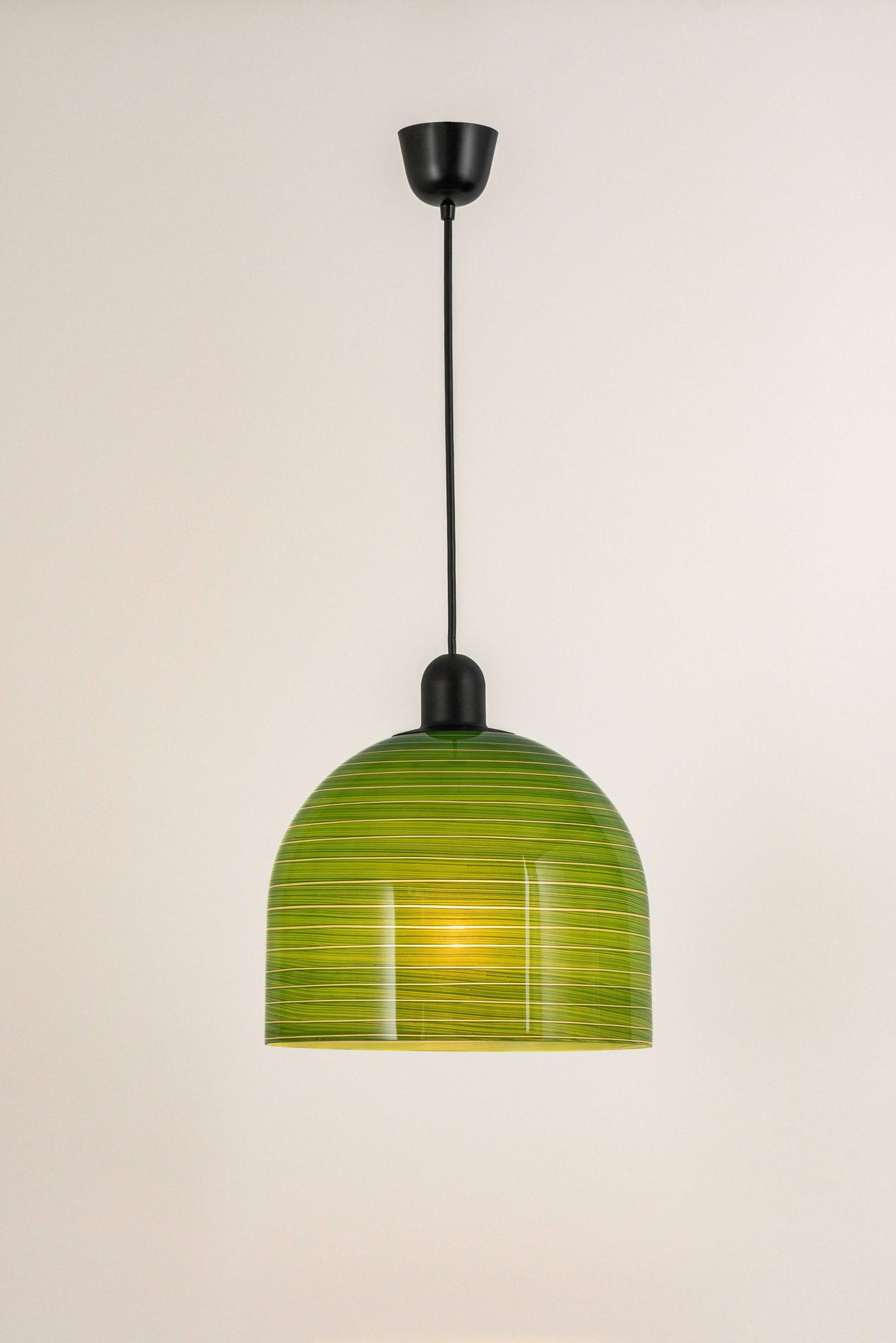 Green glass suspension by Peill Putzler, Germany, 1970