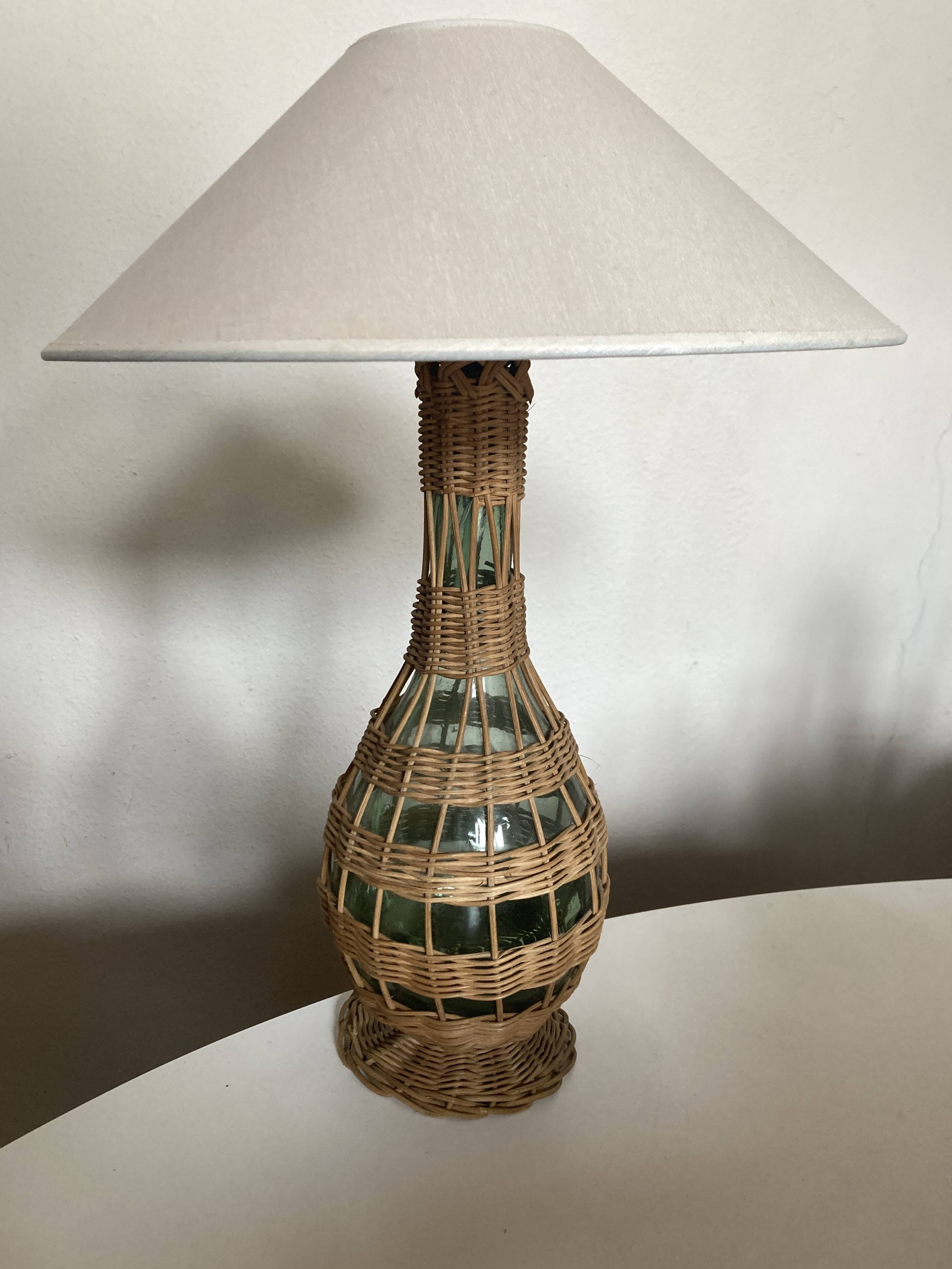 Wicker lamp Provence 1960s