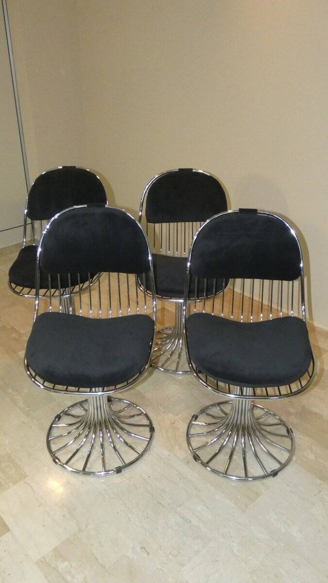 Margot chairs and Tulip dining table by Gastone Rinaldi for Rima, Italy, 1968, set of 5.