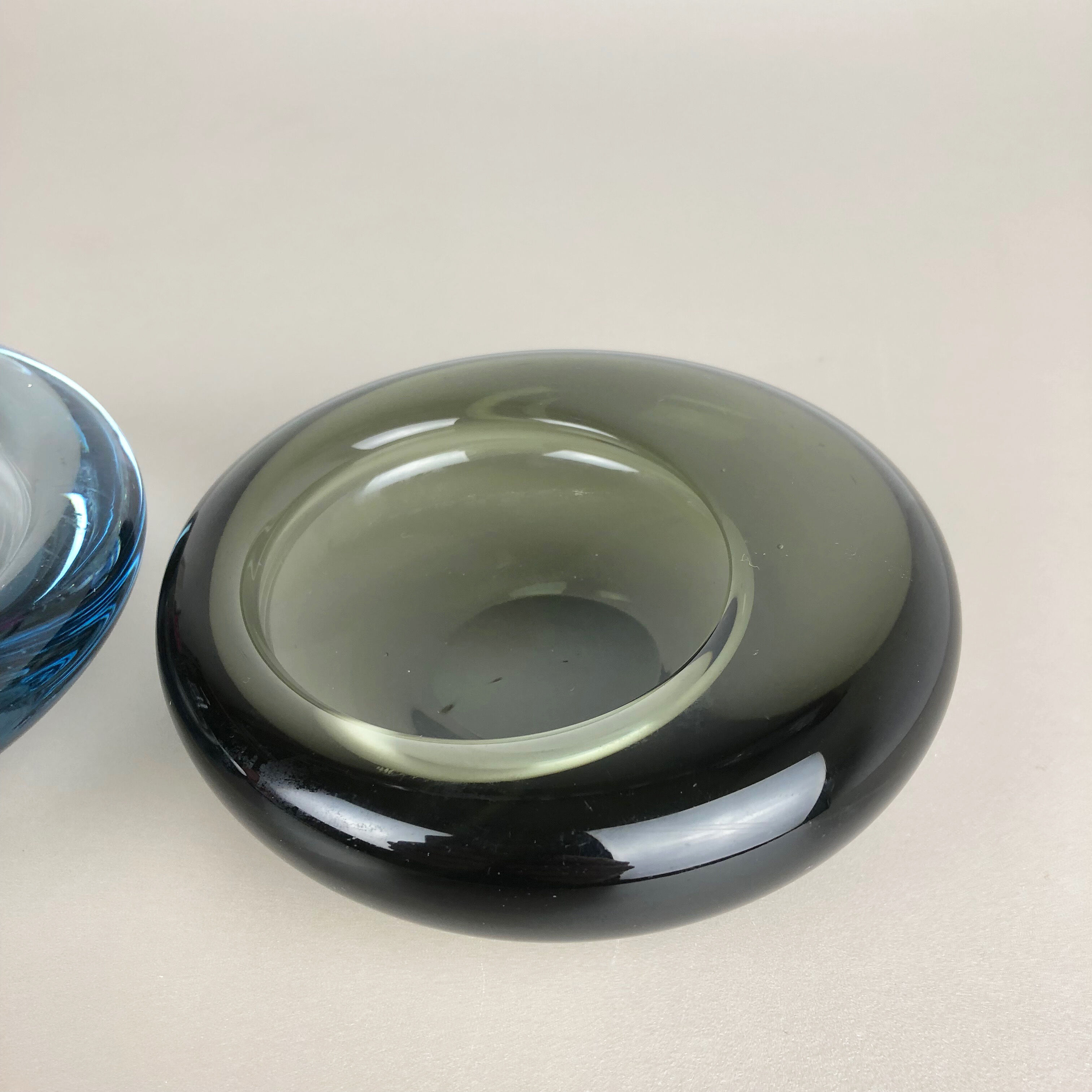 Set of 2 Glass Shell Bowl Elements by Per Lutken for Holmegaard, Denmark, 1960s