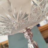 Crystal cup cut on metal stand