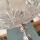 Crystal cup cut on metal stand