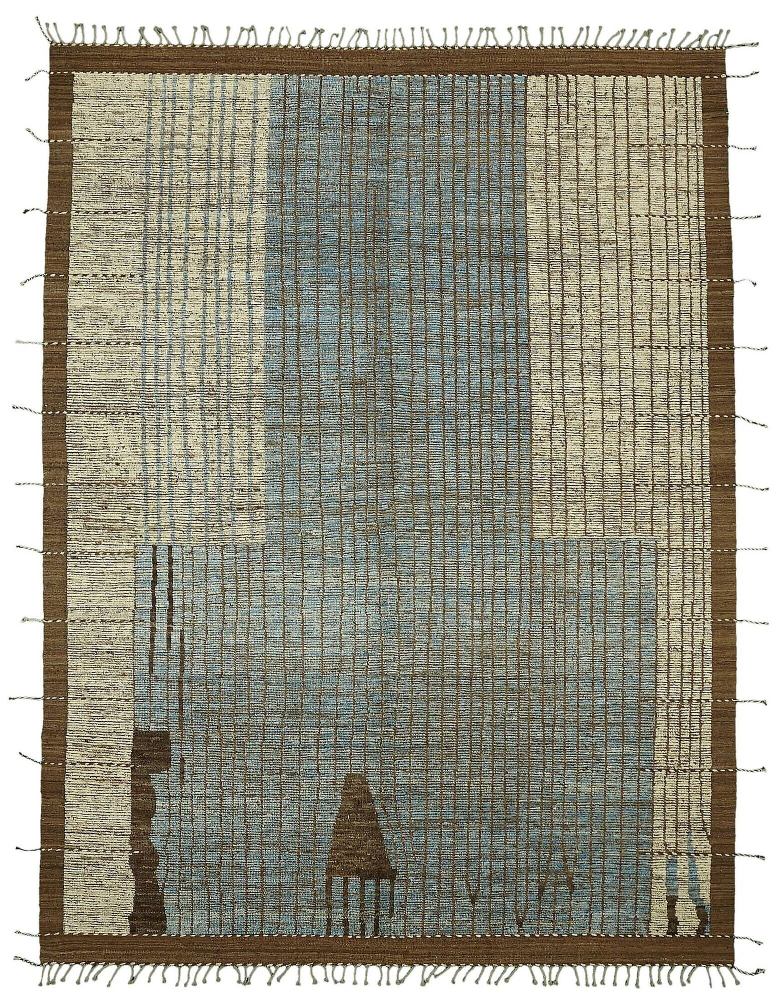 Handwoven Tribal One of a Kind 286 cm x 380 cm Brown Wool Carpet