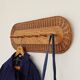 Rattan and wood wall coat rack by ULUV, former Czechoslovakia 1960