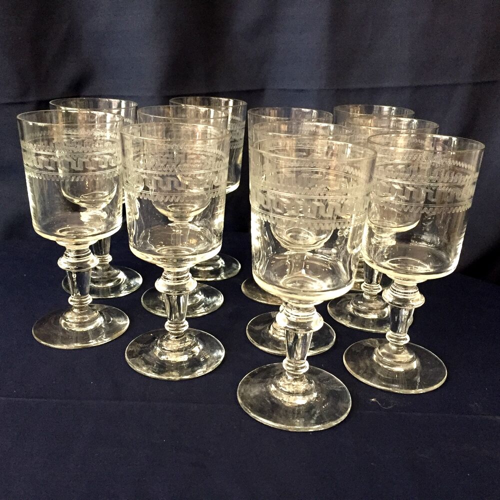 Suite of 11 glasses with liquor or port glass louis philippe