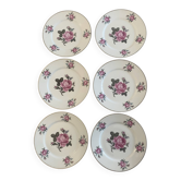 Set of 6 Limoges porcelain plates by Michelaud Frères – decorative f