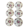 Set of 6 Limoges porcelain plates by Michelaud Frères – decorative f