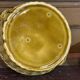 Strawberry basket in Sarreguemines slipware from the 1930s.