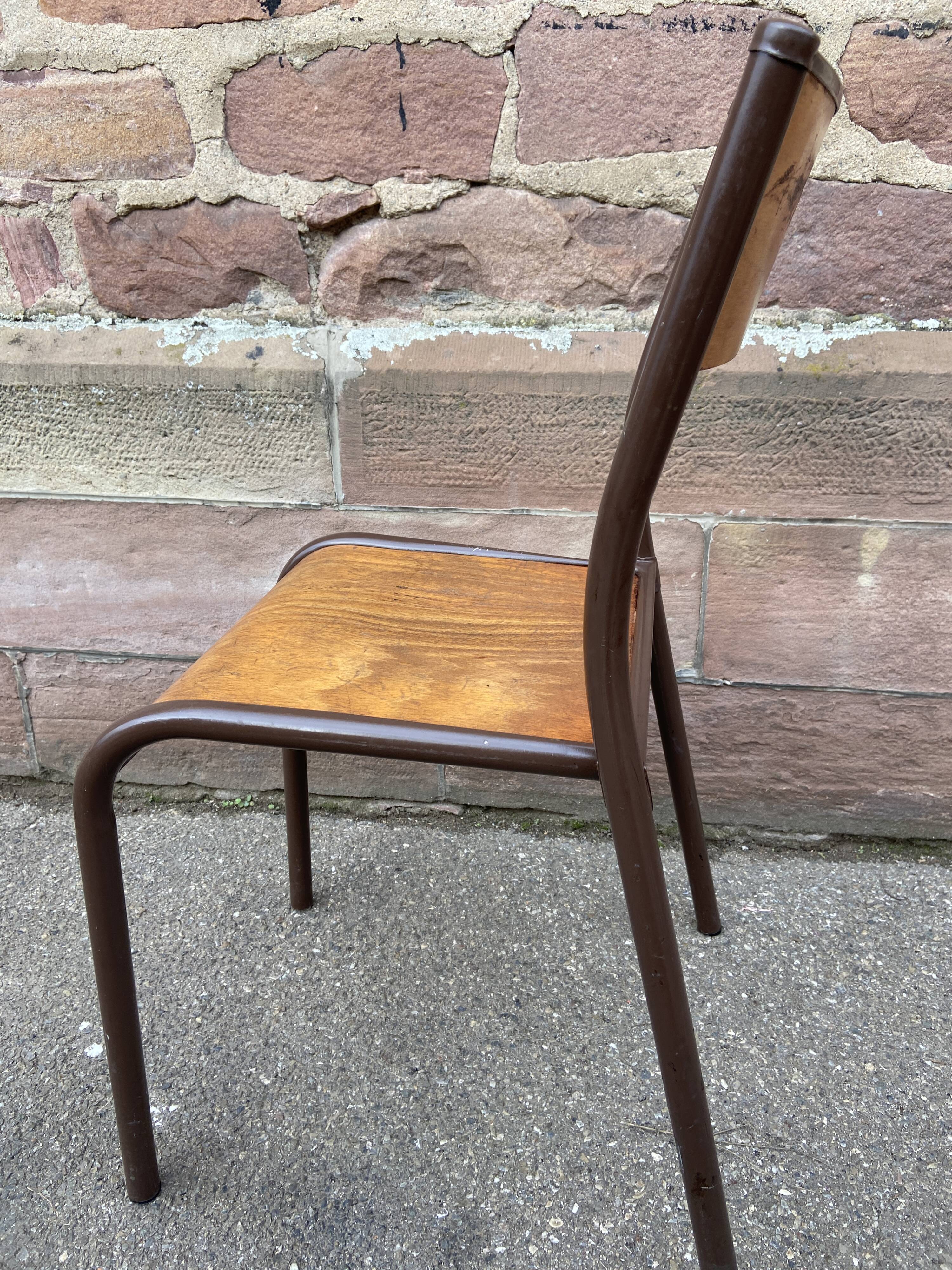Set of 6 industrial school chairs vintage school communities