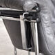 Fauteuil en cuir avec cadre tubulaire chromé, années 1980