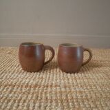 Vintage stoneware ceramic mugs handcrafted Scandinavian country decoration tea cups