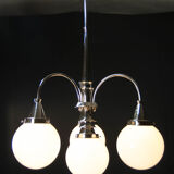 Art Deco Chrome 4-flamming Chandelier, 1930s