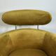 Fauteuil en velours jaune moutarde années 2010