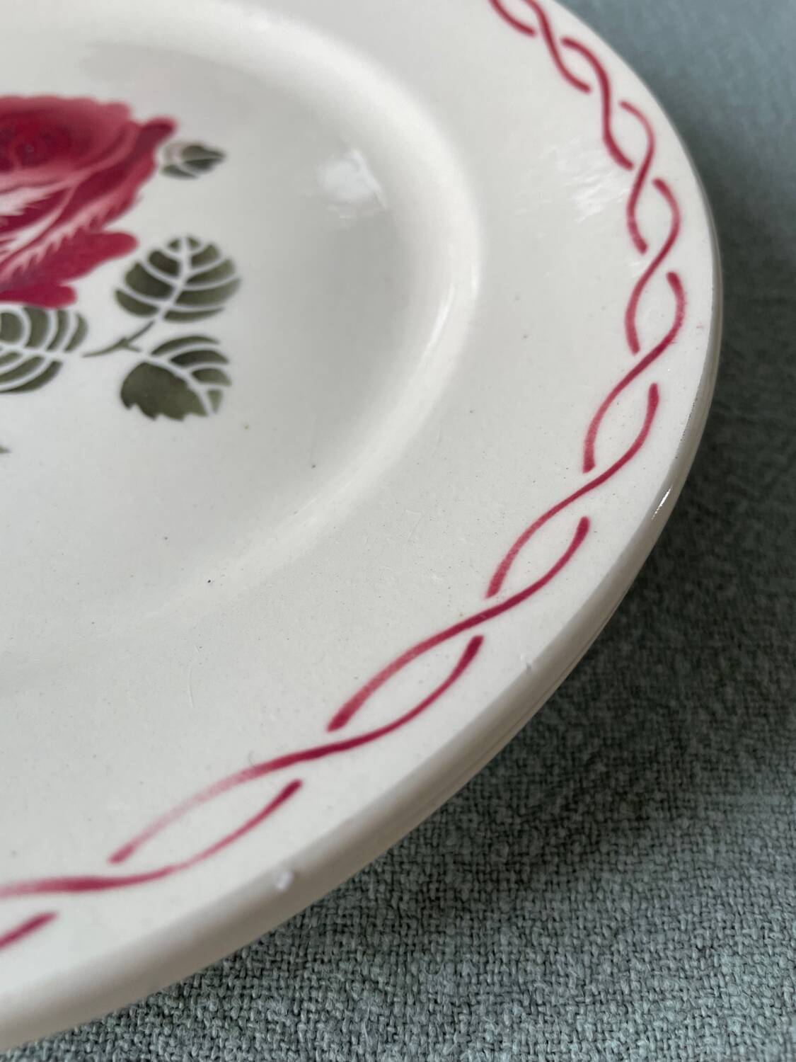 4 vintage dessert plates in half Badonviller porcelain