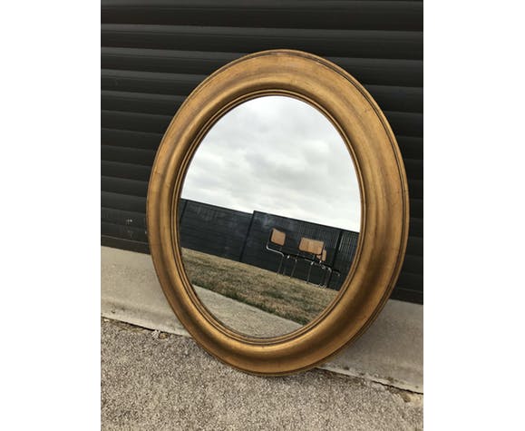 Gold oval mirror 64cm x 54cm