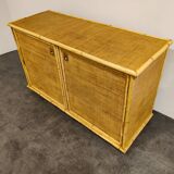 Wicker and bamboo cabinet by Dal Vera, 1960s