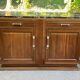 Vintage Parisian art deco sideboard in solid wood and black marble 180cm
