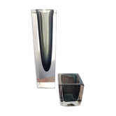 Paire de vases Sommerso en verre Murano noir