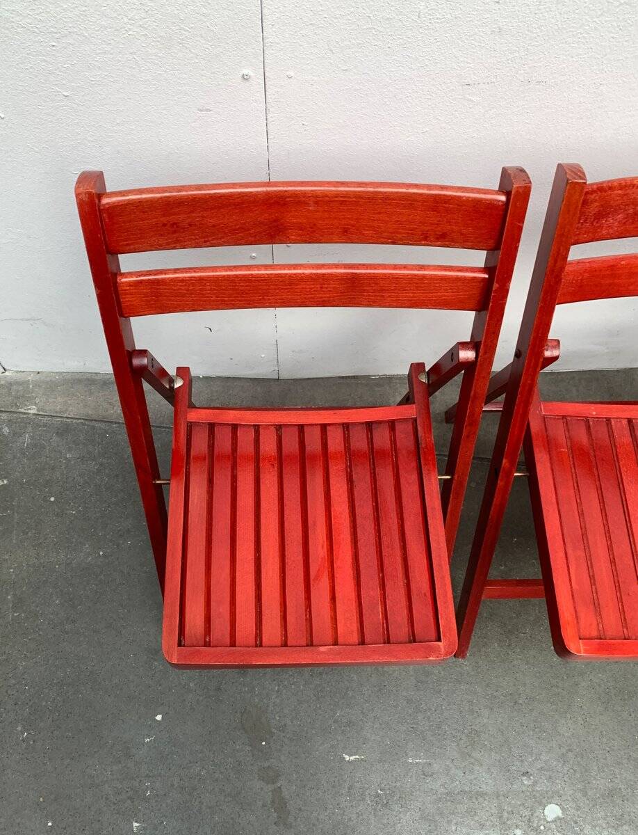 Mid-century wooden folding chair, 1960s, set of 4