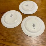 Set of 3 Sarreguemines dessert plates