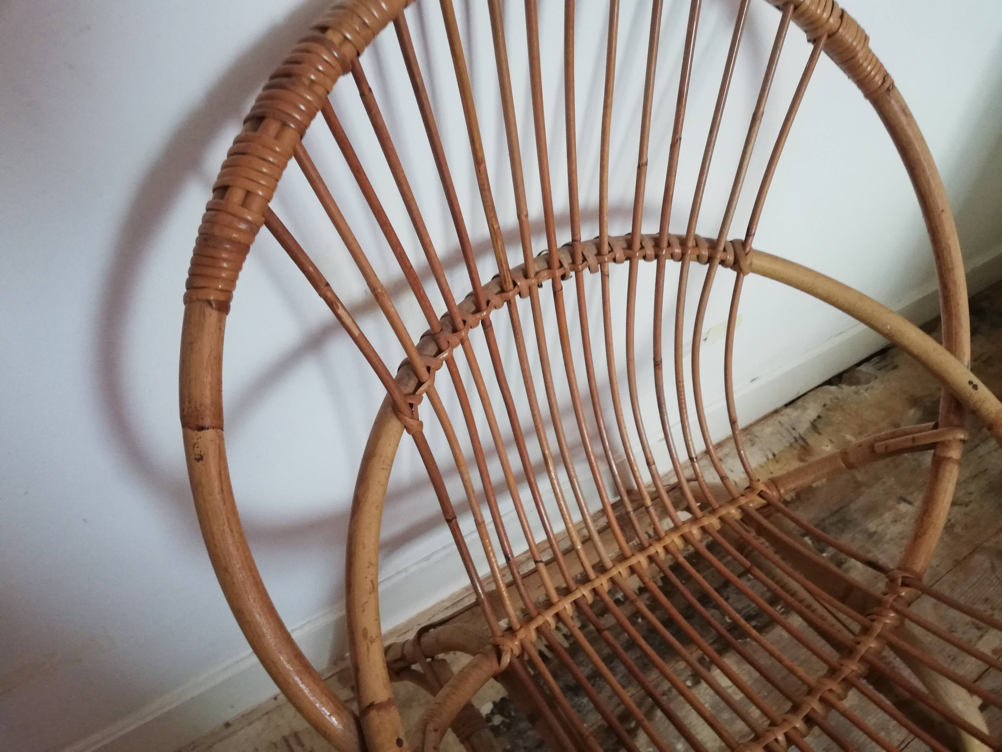 Vintage rattan armchair